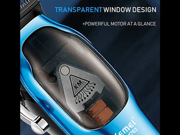 ماشین اصلاح موی سر و بدن حرفه‌ای شارژی کمی Kemei KM-1763 Hair Clippers Rechargeable Hair Trimmers For Salon - تصویر 7