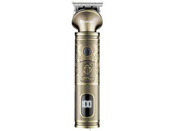 پک کامل ماشین اصلاح موی سر و بدن 6 در 1 کمی Kemei Rechargeable Hair Clipper Gold KM-1637 - تصویر 3