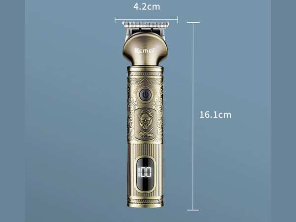 پک کامل ماشین اصلاح موی سر و بدن 6 در 1 کمی Kemei Rechargeable Hair Clipper Gold KM-1637 - تصویر 5