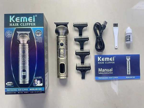 ماشین اصلاح موی سر و بدن چندکاره برنزی شارژی کمی KEMEI Hair clipper KM-1635 rechargeable - تصویر 11