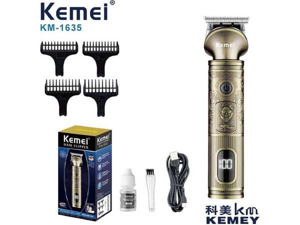 ماشین اصلاح موی سر و بدن چندکاره برنزی شارژی کمی KEMEI Hair clipper KM-1635 rechargeable - تصویر 7