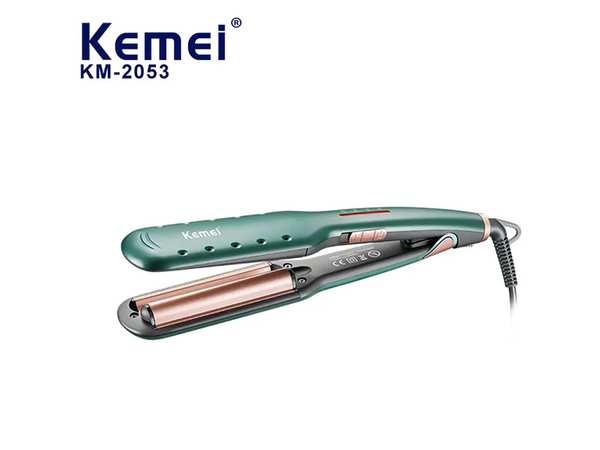 فرکننده و حالت دهنده موی سر حرفه ای مسافرتی کمی Kemei Salon Hair Straightener Curling Iron Km-2053 - تصویر 2