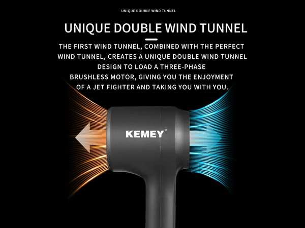 سشوار یون منفی 1500 وات کمی KEMEY High Speed Negative Ions Hair Dryer KM-2061 - تصویر 2