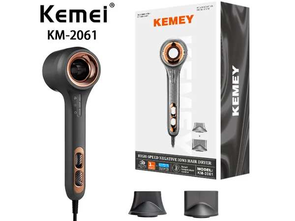 سشوار یون منفی 1500 وات کمی KEMEY High Speed Negative Ions Hair Dryer KM-2061 - تصویر 11