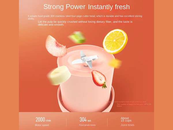 شیکر و آبمیوه گیری شارژی قابل حمل 450 میلی لیتر Fresh Fruit Portable Juicer 233 - تصویر 12
