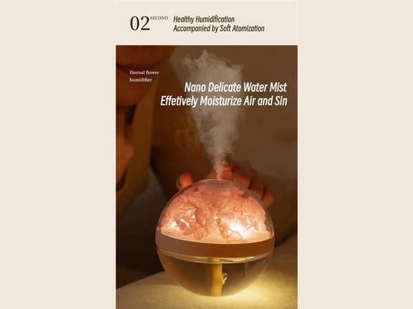 دستگاه مرطوب کننده، خوشبوکننده هوا و چراغ خواب رانمِی Runmei LLD-J225 eternal flower humidifier - تصویر 16