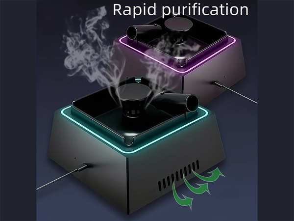 زیرسیگاری تصفیه هوا بدون دود بدون نور الایدی چند منظوره Smokeless 2 in 1 Air Purifier Ashtray Air Purifier Ashtrays with LED Light - تصویر 12