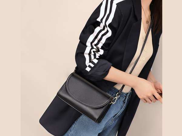 کیف دوشی زنانه کیف دوشی و کراس بادی زنانه چرم با طراحی ساده women's crossbody bags 2023 new style genuine leather V90183 مشکی برند متفرقه - تصویر 2