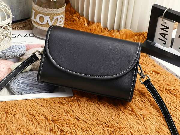 کیف دوشی زنانه کیف دوشی و کراس بادی زنانه چرم با طراحی ساده women's crossbody bags 2023 new style genuine leather V90183 مشکی برند متفرقه - تصویر 5