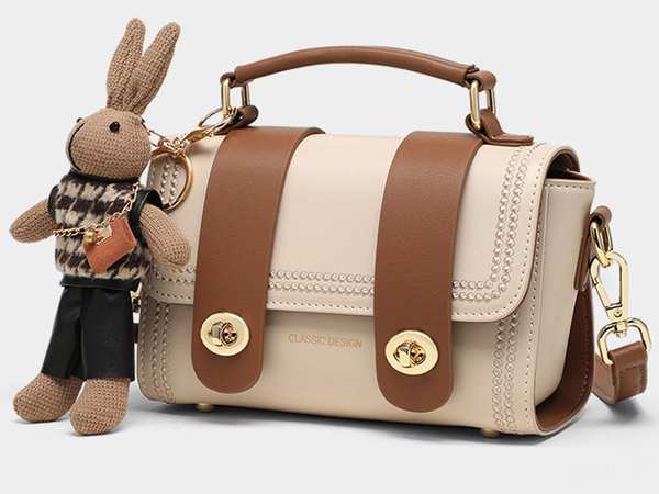 کیف دوشی زنانه کیف دوشی و کراس بادی زنانه IOS/Aiguoshi New Crossbody Bags for Women Genuine Leather 6521 کرم ـ قهوه ای برند متفرقه - تصویر 8