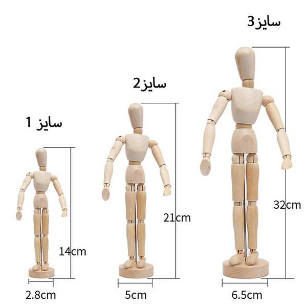 دکوری فانتزی چوبی رومیزی طرح آدمک G-MM5.5/8/12 - تصویر 2