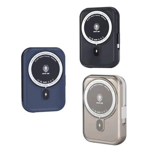 پاور بانک بی سیم دوکاره 20 وات 20000 گرین GNMPB20KTCBK