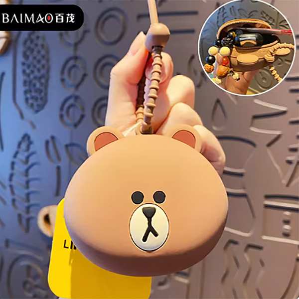جاکلیدی فانتزی و آویز کیف دارای جیب کوچک طرح خرس Fancy silicone bag