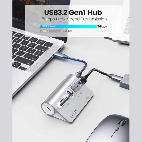 هاب 3 پورت یو اس بی 3.0 و کارت خوان اوریکو M3UT3-05-SV-BP - تصویر 2
