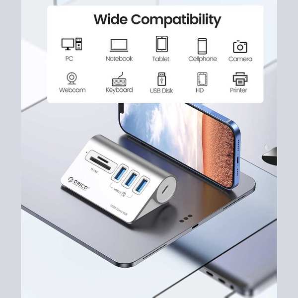 هاب 3 پورت یو اس بی 3.0 و کارت خوان اوریکو M3UT3-05-SV-BP - تصویر 3