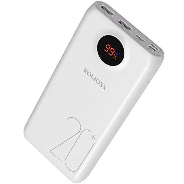 پاوربانک فست شارژ تایپ سی و یو اس بی 20 وات 20000 روموس SW20 Pro