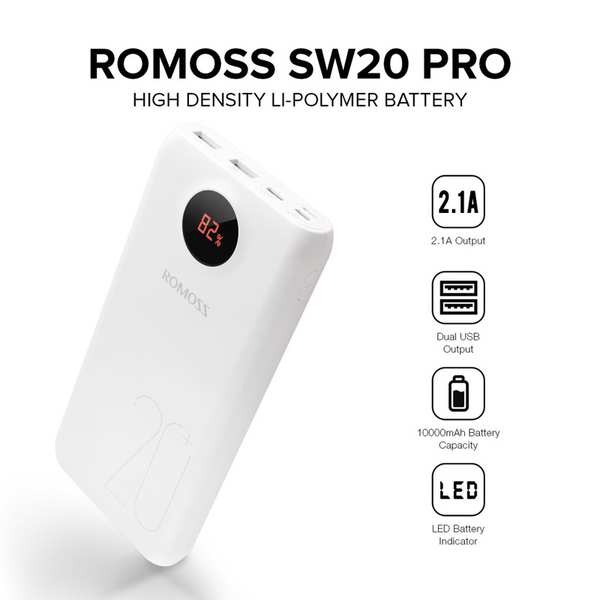 پاوربانک فست شارژ تایپ سی و یو اس بی 20 وات 20000 روموس SW20 Pro - تصویر 9