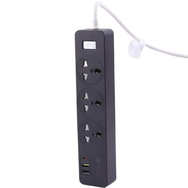 چند راهی برق ارت دار سه سوکت، دو یو اس بی و یک تایپ سی پرووان PPS615C
