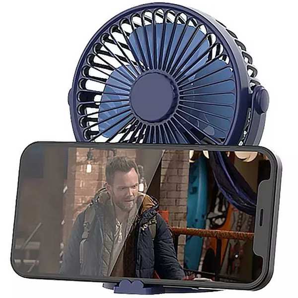 پنکه شارژی رومیزی 4 اینچی و هولدر موبایل ایکس او MF78 - تصویر 2