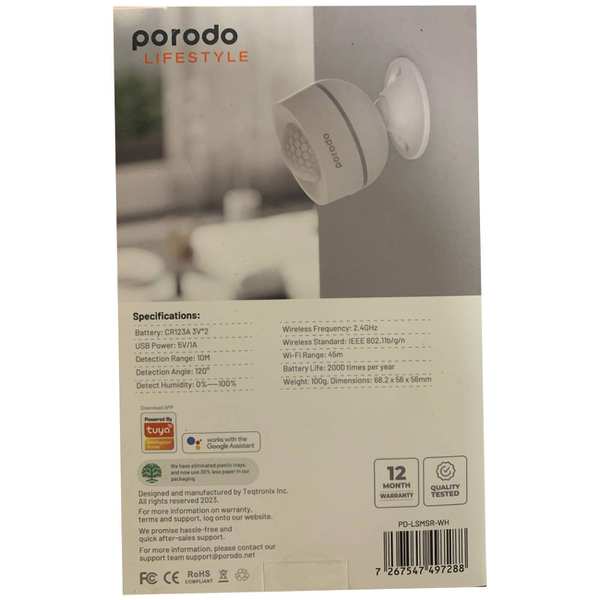 سنسور حرکت هوشمند با سنسورهای رطوبت و دما پورودو PD-LSMSR-WH - تصویر 10