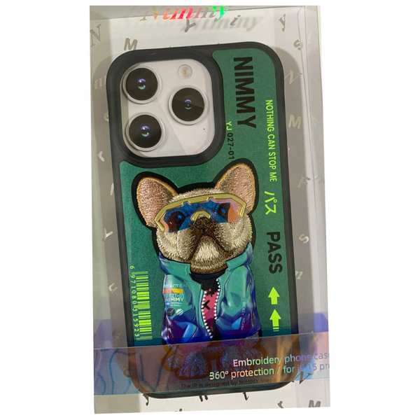 قاب محافظ گوشی آیفون 15 پرو طرح سگ با عینک واقعی نیمی YJ027-01 - تصویر 12