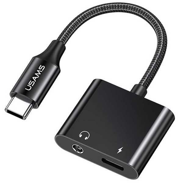 مبدل تایپ سی به تایپ سی و درگاه صدای جک 3.5 میلی متری یوسامز US-SJ598 AU15