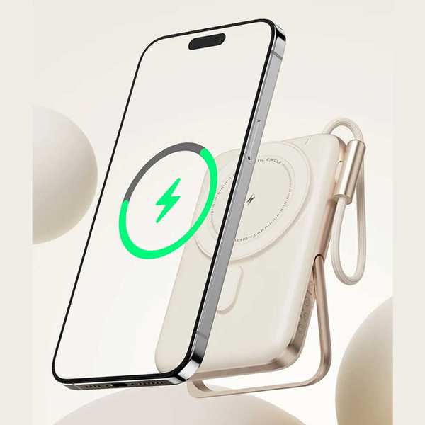 پاوربانک بی سیم مگنتی 15 وات 10000 با کابل تایپ سی 30 وات راک P30P