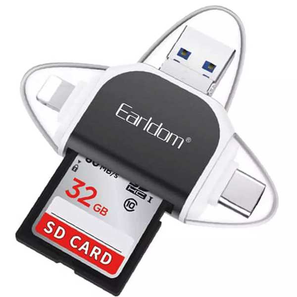 مبدل و کارت خوان یو اس بی به تایپ سی، لایتنینگ، میکرو یو اس بی و یو اس بی ارلدام OT71