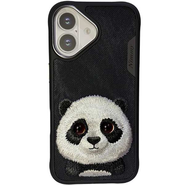 قاب محافظ گوشی آیفون 16 طرح پاندا نیمی گلدوزی شده