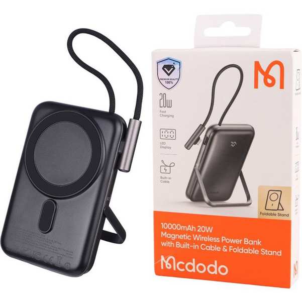 پاور بانک بی سیم 10000 فست شارژ 15 وات تایپ سی 20 وات مک دودو MC-181 PD 20W
