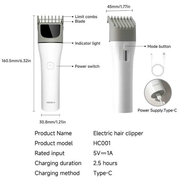 ماشین اصلاح موی سر و صورت شارژی دوکو شیائومی HC001 - تصویر 8
