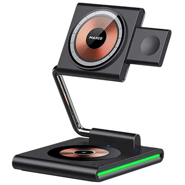 شارژ بی سیم 15 وات گوشی موبایل, ایرپادز و اپل واچ 3 در 1 مکسکو MW07