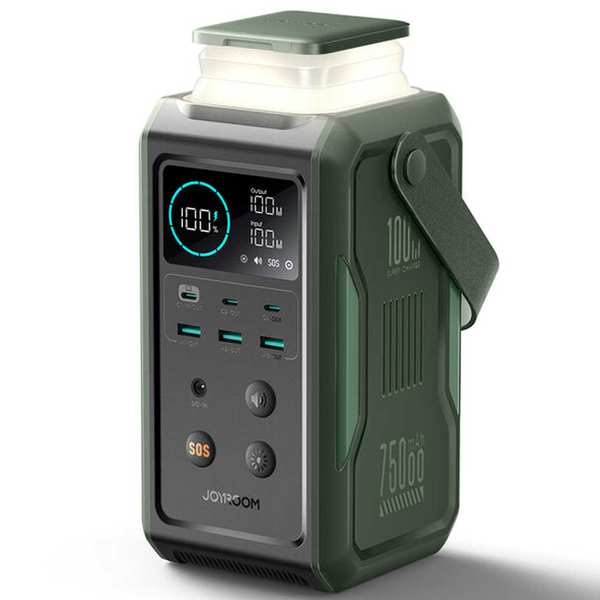 پاوربانک پرقدرت تایپ سی و یو اس بی 75000 وات دارای چراغ ال ای دی کمپینگ تاشو جویروم JR-PBF10