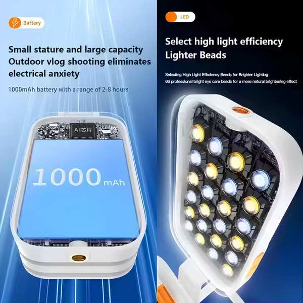 هولدر گوشی موبایل و رینگ لایت شارژی چندکاره D2 PRO - تصویر 9