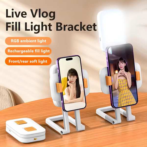 هولدر گوشی موبایل و رینگ لایت شارژی چندکاره D2 PRO - تصویر 3