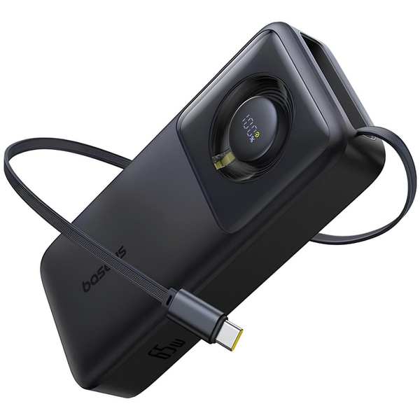 پاور بانک فست شارژ تایپ سی 65 وات 20000 با کابل تایپ سی بیسوس P10070900122-00