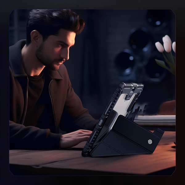 کاور کلاسوری نیمه شفاف آیپد پرو 11 2024 بامپردار نیلکین Bumper Leather Case Pro - تصویر 14
