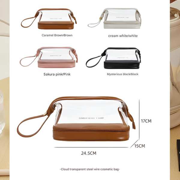 کیف لوازم آرایشی مسافرتی دو لایه ضدآب با ظرفیت زیاد Cloud Transparent - تصویر 21