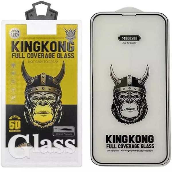 گلس شیشه ای تمام چسب 5 بعدی آیفون 16 موکسون KINGKONG