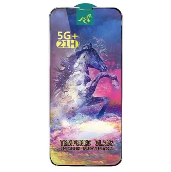 گلس شیشه ای تمام چسب گوشی آیفون 13 پرومکس هورس Horse