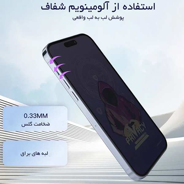 گلس پرایوسی گوشی آیفون 15 پرومکس میتوبل - تصویر 3