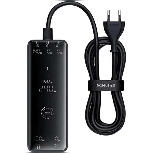 شارژر رومیزی فست تایپ سی، یو اس بی و دی سی 240 وات بیسوس CCGAN240CE