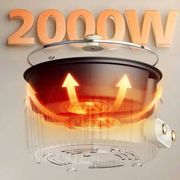 قابلمه چند منظوره برقی 6 لیتری 2000 وات درما شیائومی DG50W - تصویر 6