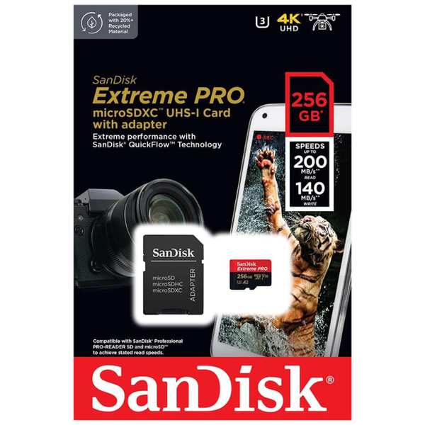 کارت حافظه 256 گیگابایت میکرو اسدی با سرعت بالا سن دیسک Extreme Pro 4k - تصویر 5