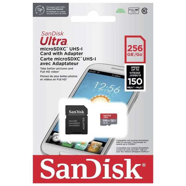 کارت حافظه میکرواسدی 256 گیگابایت با سرعت بالا سن دیسک Ultra A1 - تصویر 4