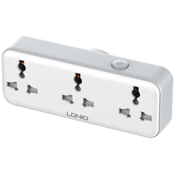 چندراهی برق دیواری 2500 وات 3 سوکت، یک USB و یک Type-C فست شارژ 30 وات الدنیو SC3317