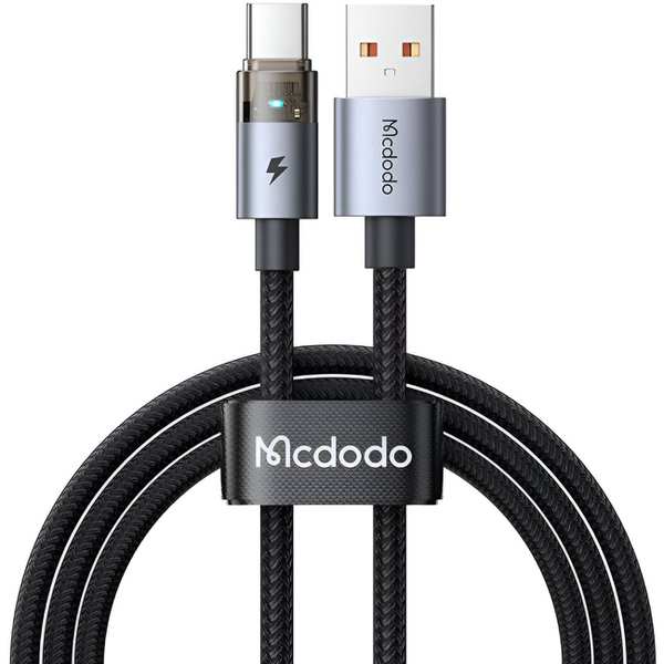 کابل سوپر فست شارژ یو اس بی به تایپ سی شفاف 100 وات 6 آمپر 1.2 متری مک دودو CA-689