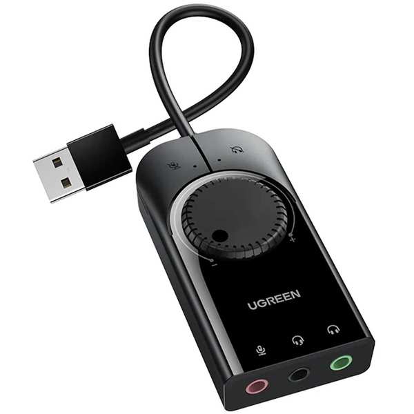 کارت صدا اکسترنال USB به جک 3.5 میلیمتر یوگرین با کابل یک متری CM129 50599