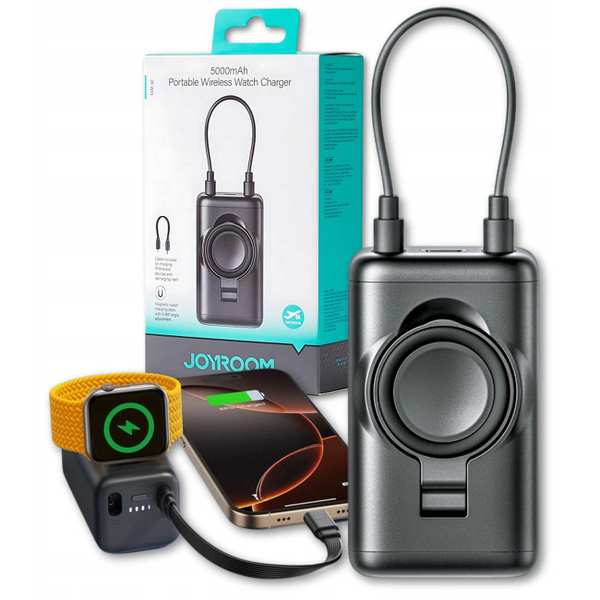 پاوربانک وایرلس ساعت هوشمند و گوشی موبایل 5000 میلیآمپر با کابل لایتنینگ جویروم JR-W13