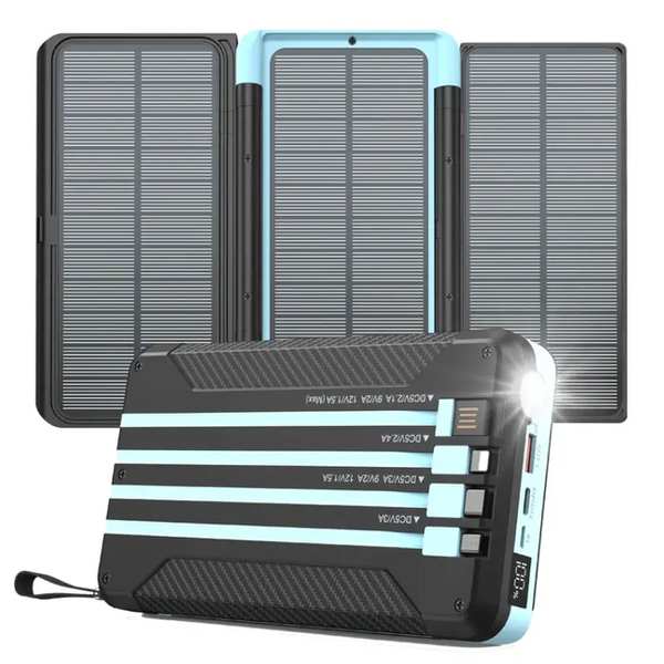 پاوربانک خورشیدی تایپسی و یواسبی و لایتنینگ 20 وات 16000 میلیآمپرساعت پاورولوژی PP070-PPBCHA70-BK